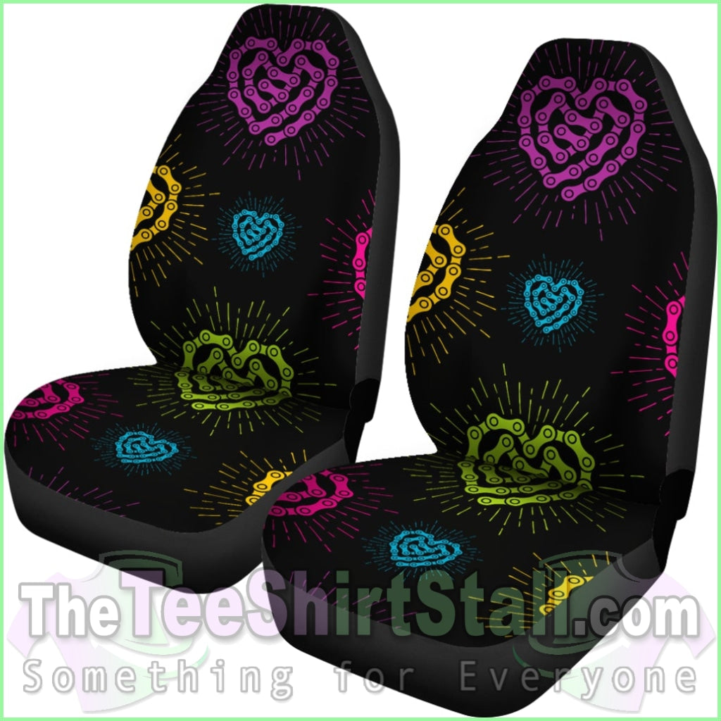 Black Chain Heart Seat Covers