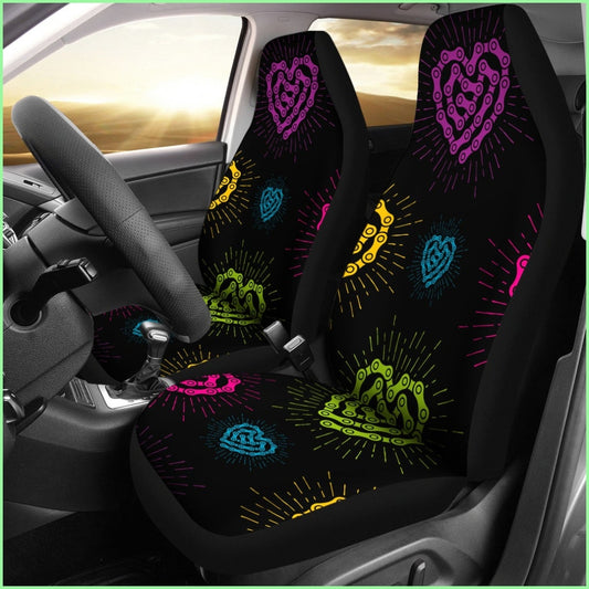 Black Chain Heart Seat Covers