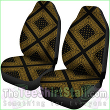 Load image into Gallery viewer, Black Gold Bandana Car Seat Covers - Diamond
