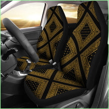 Load image into Gallery viewer, Black Gold Bandana Car Seat Covers - Diamond
