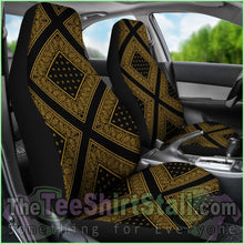 Load image into Gallery viewer, Black Gold Bandana Car Seat Covers - Diamond
