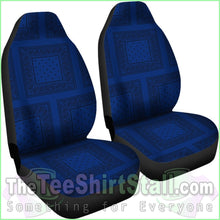 Load image into Gallery viewer, Blue And Black Bandana Car Seat Covers - Patch
