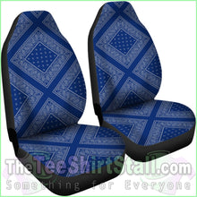 Load image into Gallery viewer, Blue And Gray Bandana Car Seat Covers - Diamond
