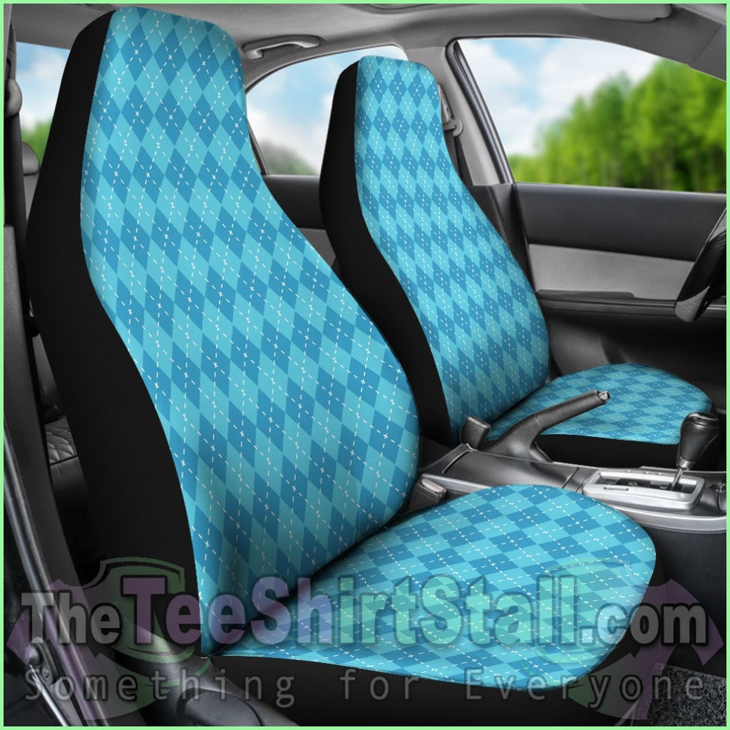 Blue Argyle Car Seat Covers