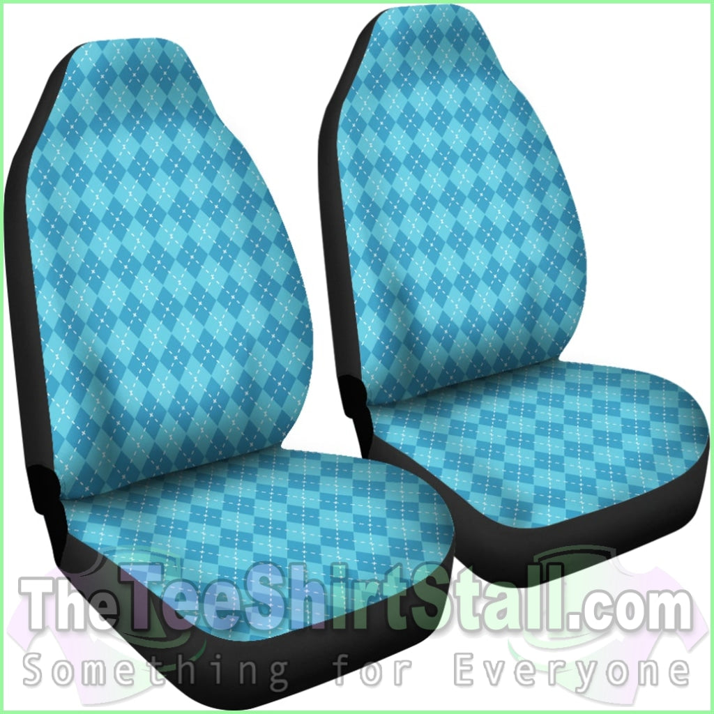 Blue Argyle Car Seat Covers