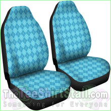 Load image into Gallery viewer, Blue Argyle Car Seat Covers
