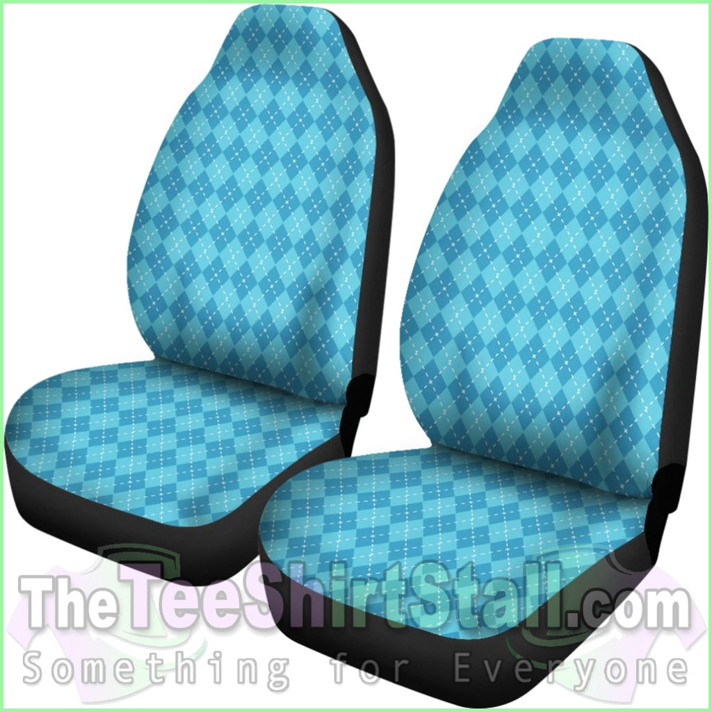 Blue Argyle Car Seat Covers