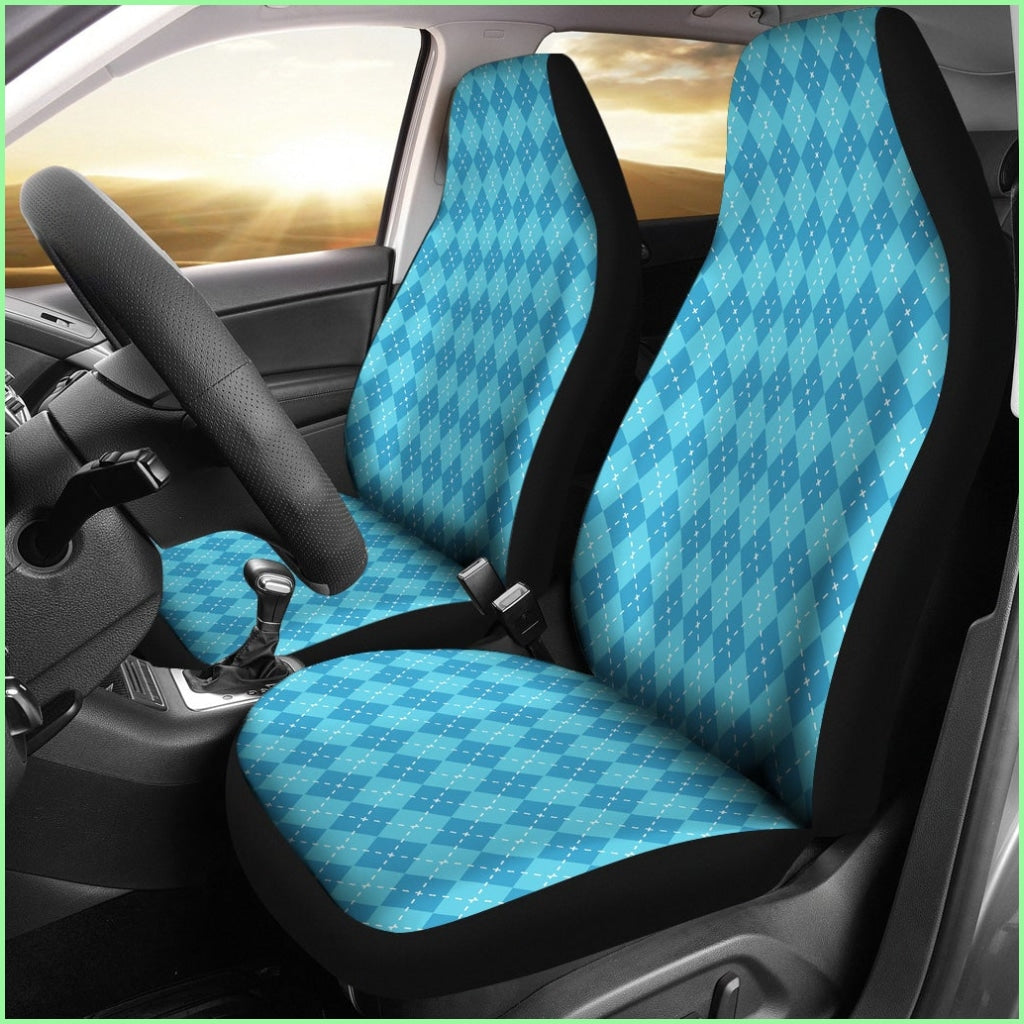 Blue Argyle Car Seat Covers