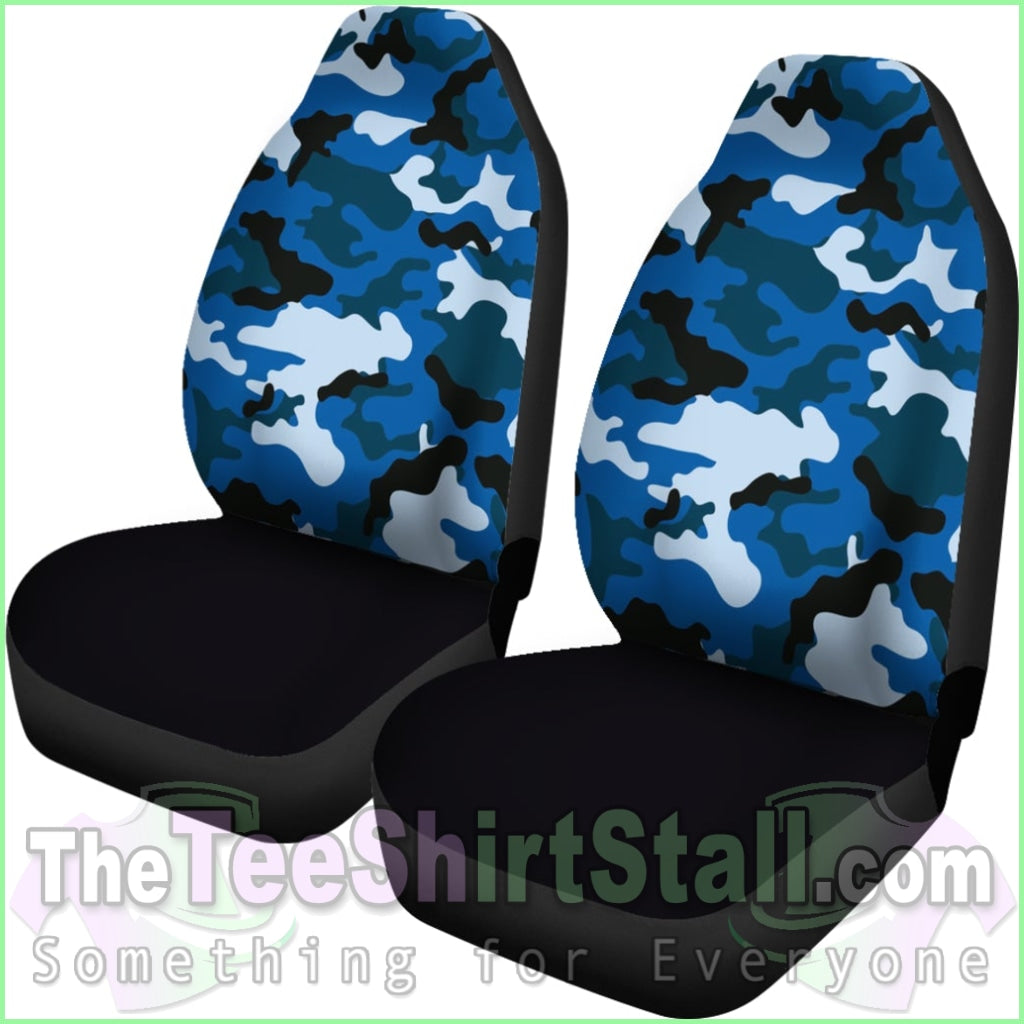 Blue Camouflage Car Seat Covers