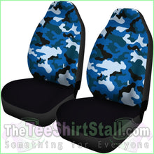 Load image into Gallery viewer, Blue Camouflage Car Seat Covers
