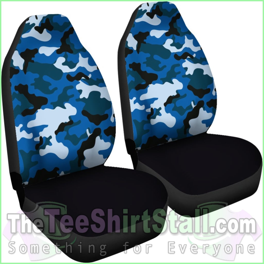 Blue Camouflage Car Seat Covers