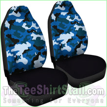 Load image into Gallery viewer, Blue Camouflage Car Seat Covers
