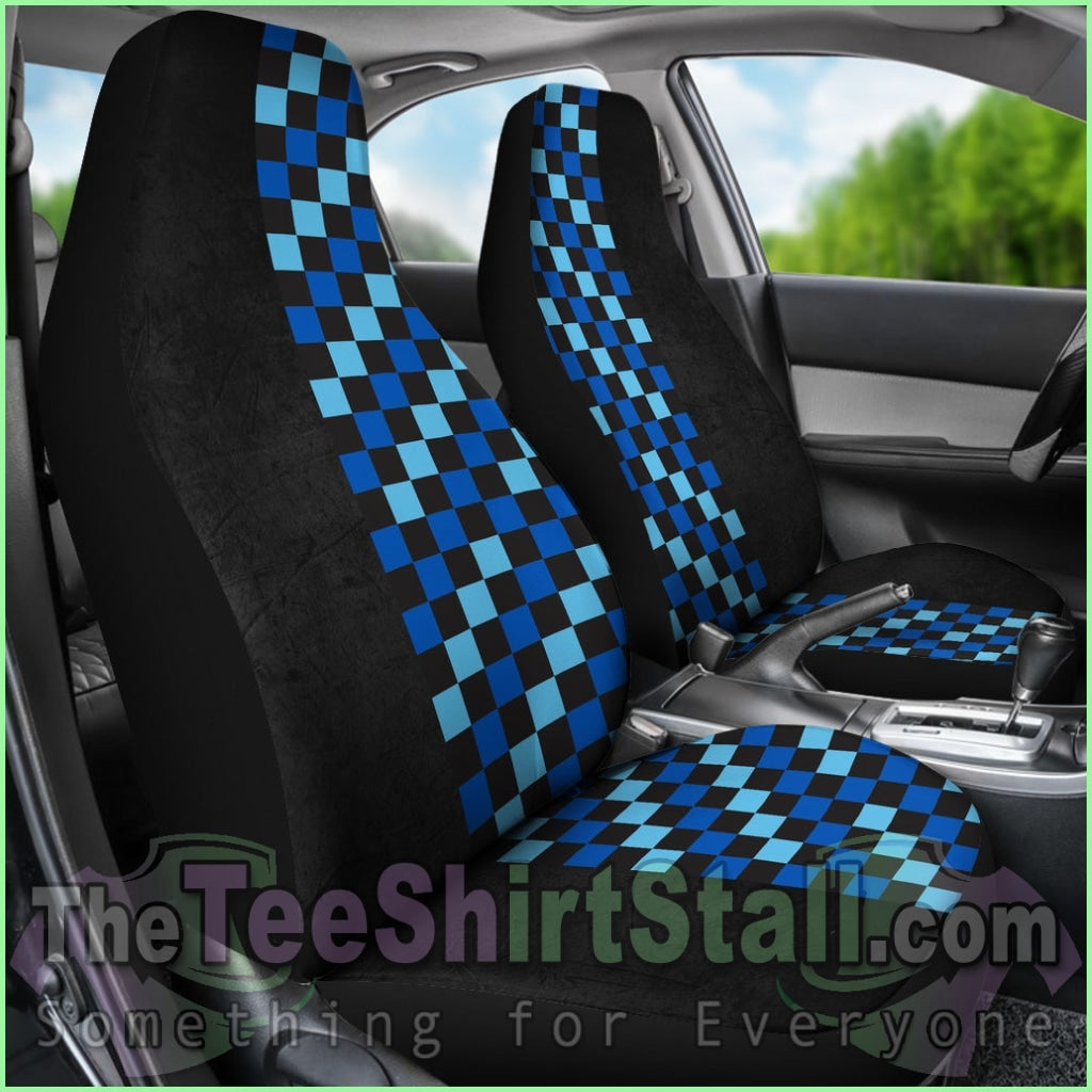 Blue Check Seat Cover