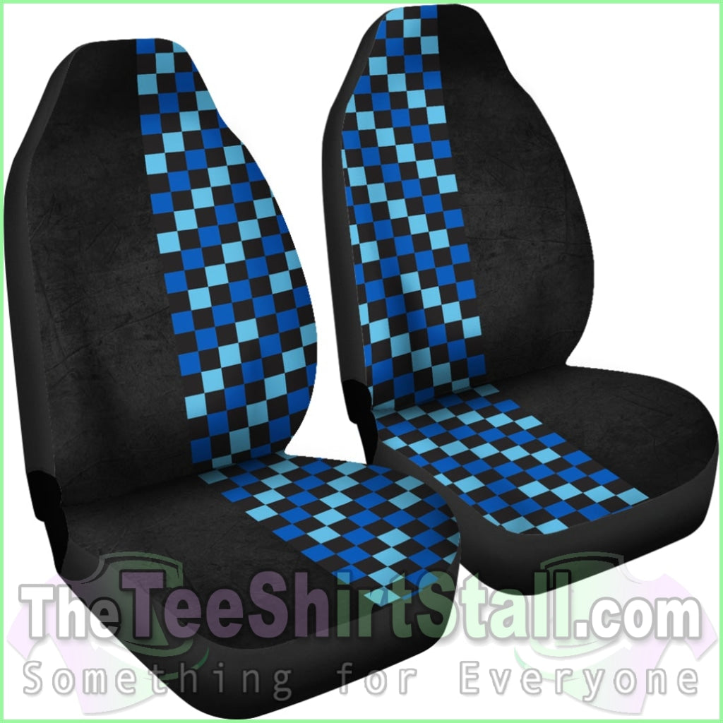 Blue Check Seat Cover