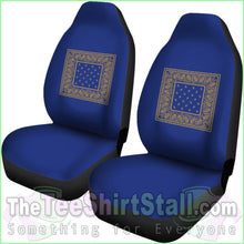 Load image into Gallery viewer, Blue Gold Bandana Car Seat Cover - Minimal
