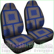 Load image into Gallery viewer, Blue Gold Bandana Car Seat Cover - Patch
