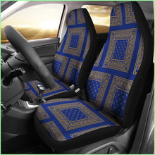 Load image into Gallery viewer, Blue Gold Bandana Car Seat Cover - Patch
