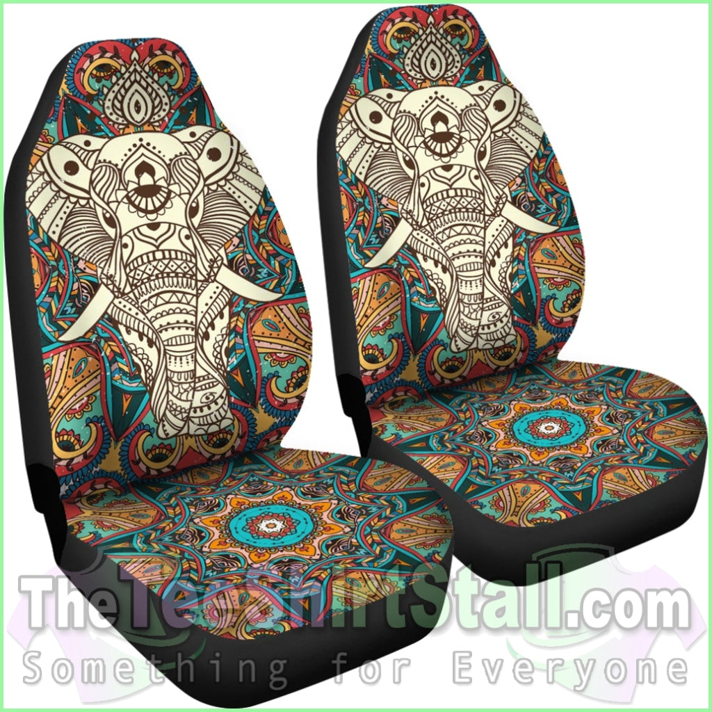 Boho Mandala Elephant Car Seat Cover