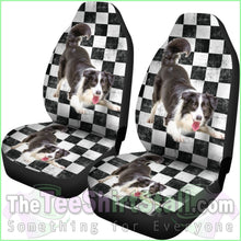 Load image into Gallery viewer, Border Collie Checkers Car Seat Covers
