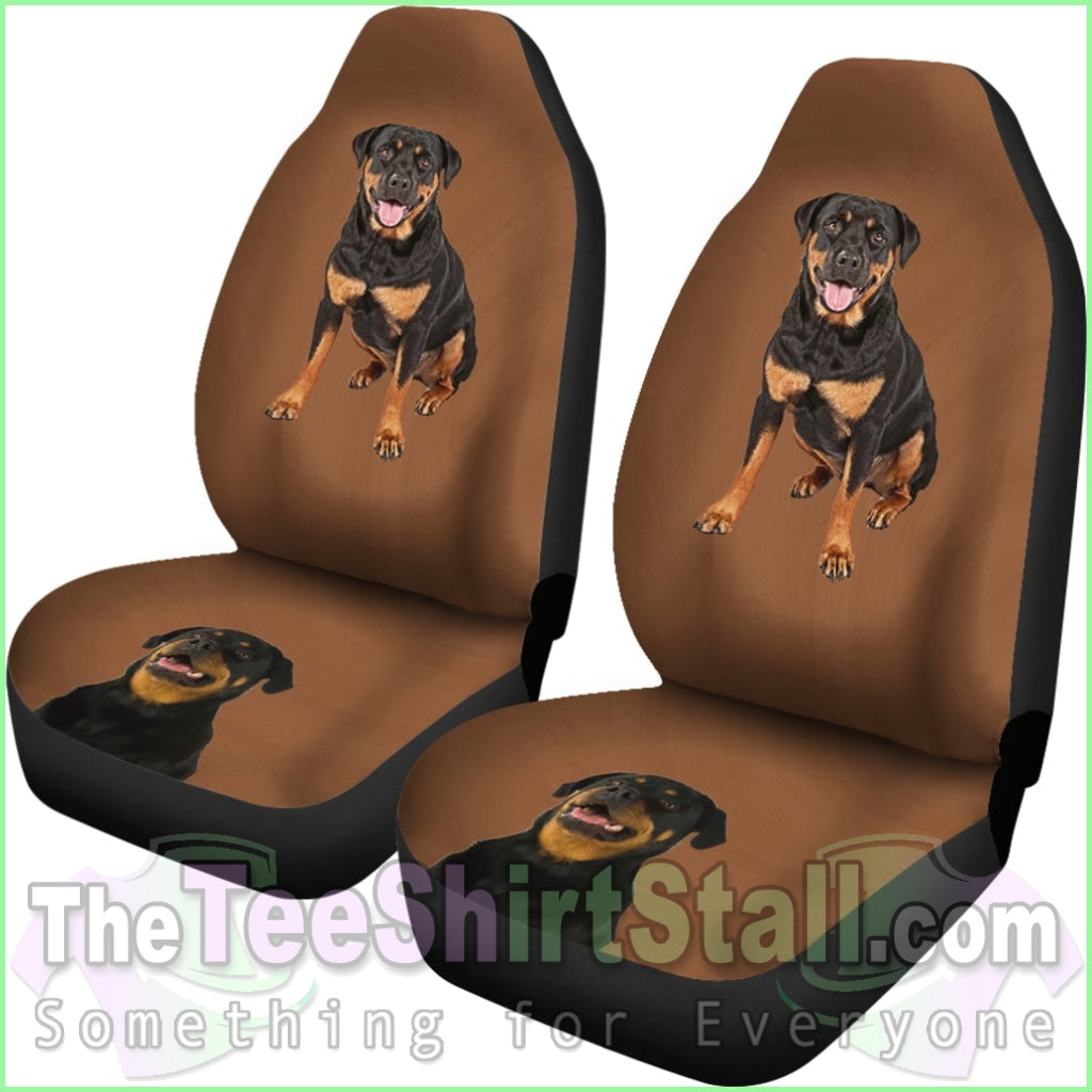 Brown Background Rottweiler Car Seat Cover