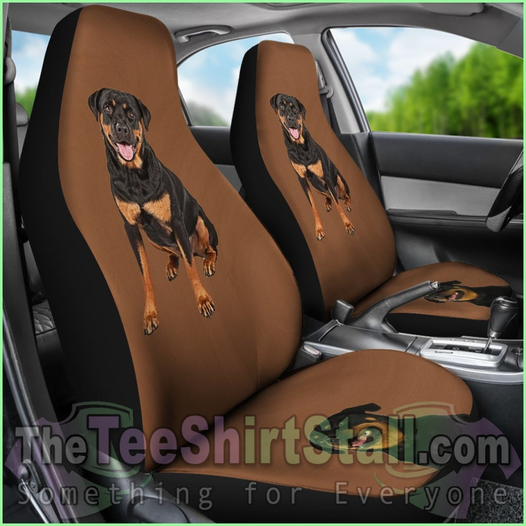 Brown Background Rottweiler Car Seat Cover