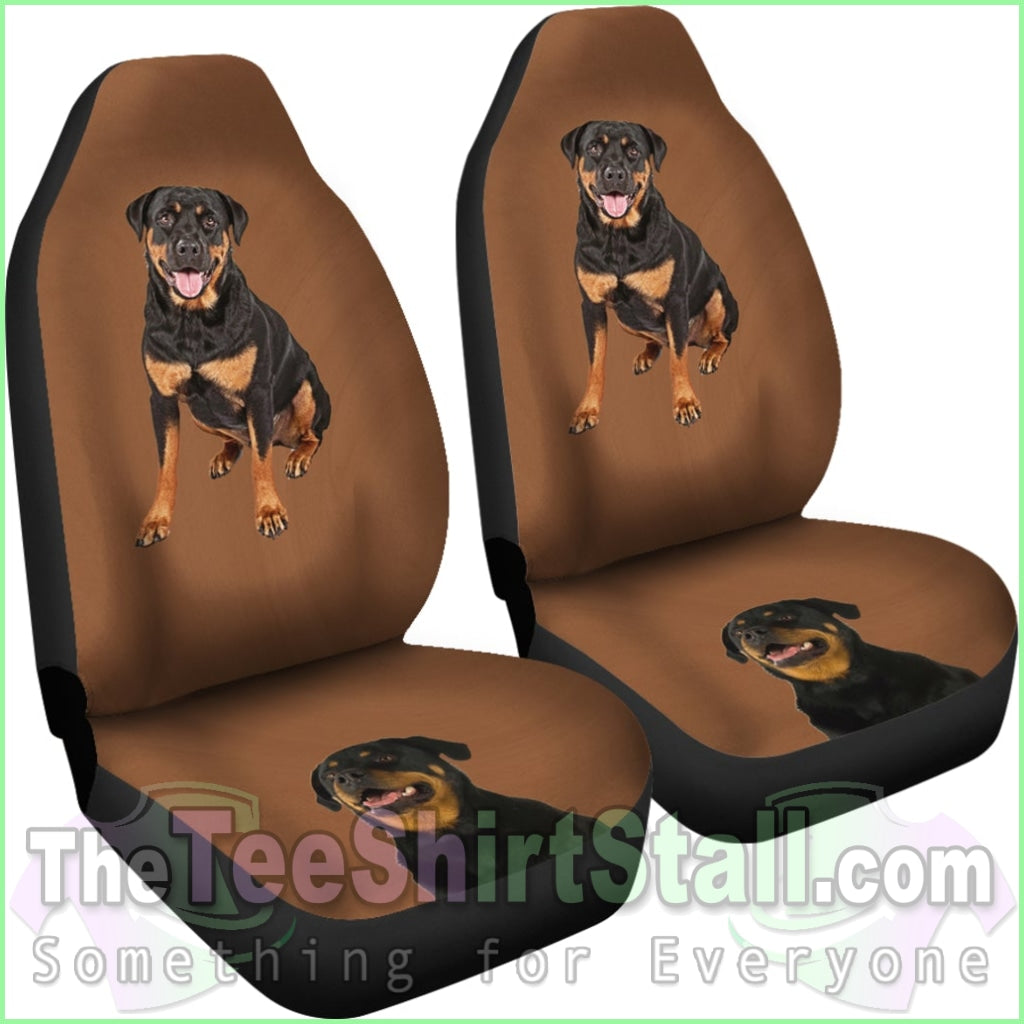 Brown Background Rottweiler Car Seat Cover