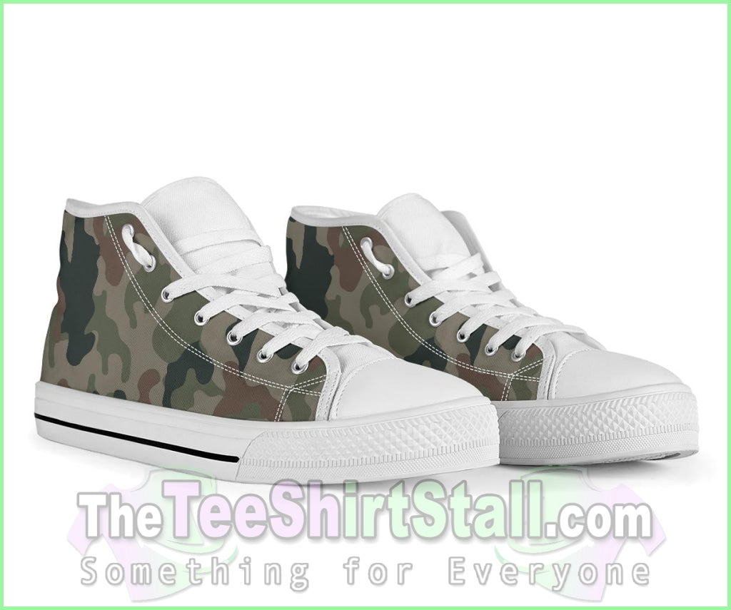 Brown Green Cam High Top Shoes