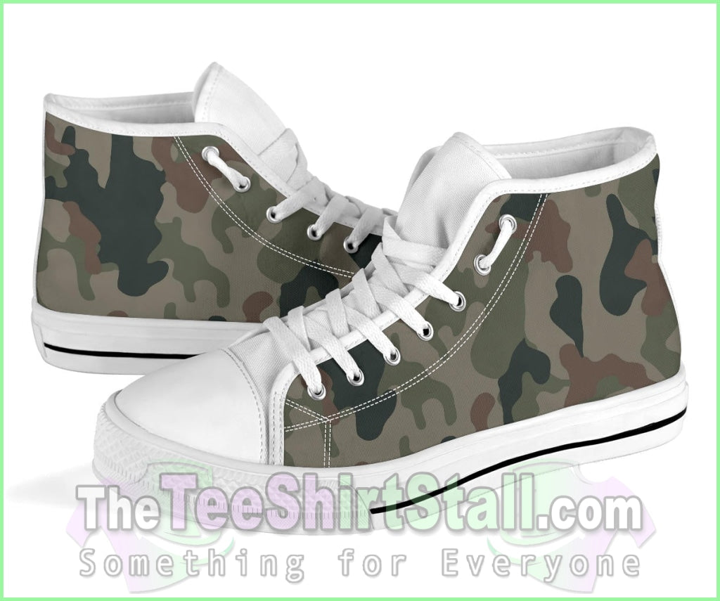 Brown Green Cam High Top Shoes