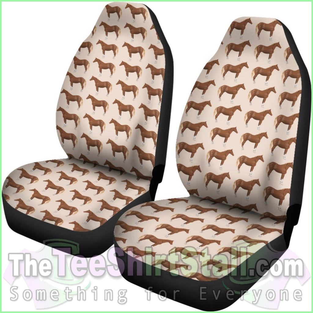 Brown Horse Car Seat Cover