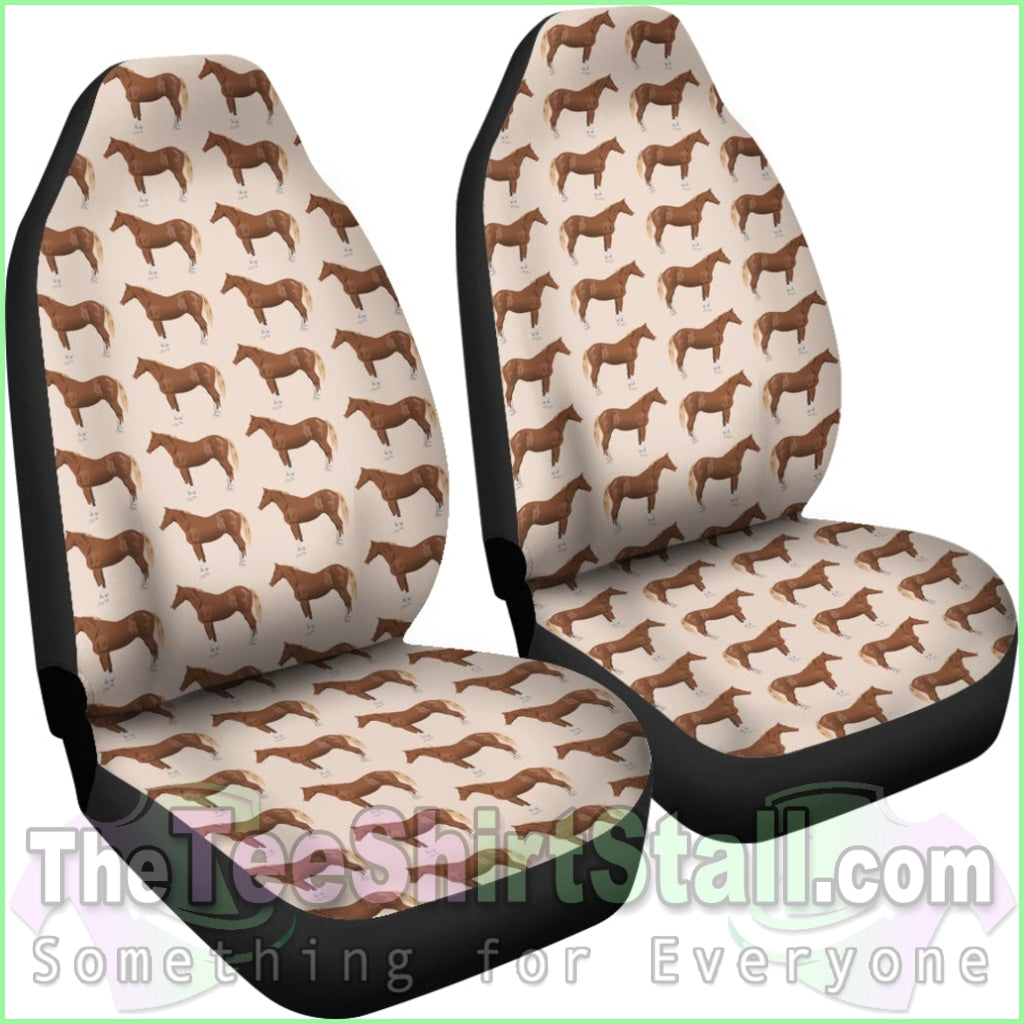 Brown Horse Car Seat Cover