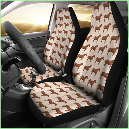 Brown Horse Car Seat Cover