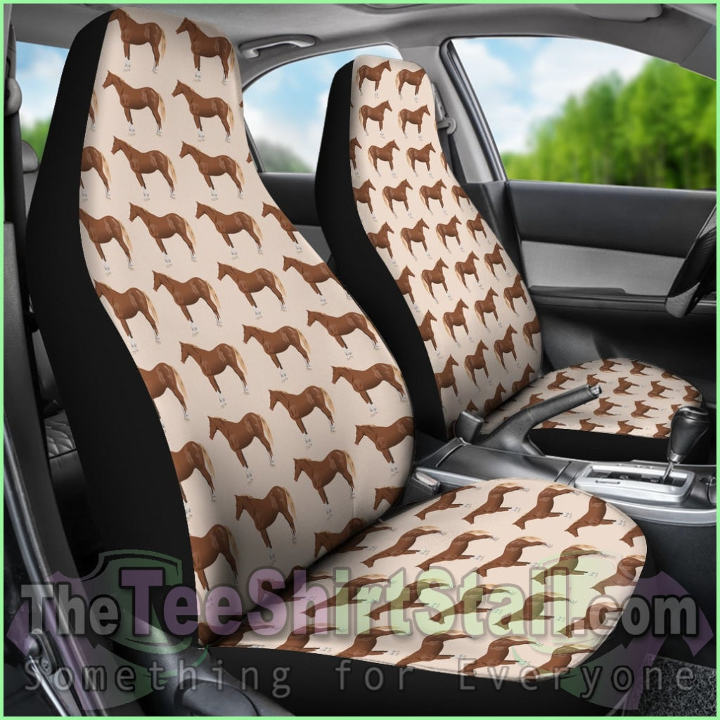 Brown Horse Car Seat Cover