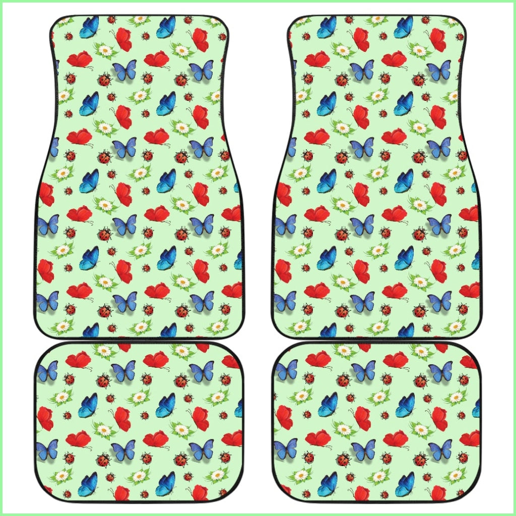 Butterfly Garden Car Floor Mats 4 Set