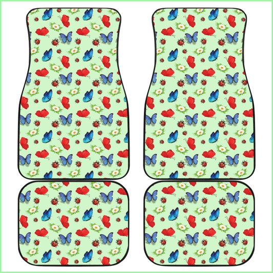 Butterfly Garden Car Floor Mats 4 Set