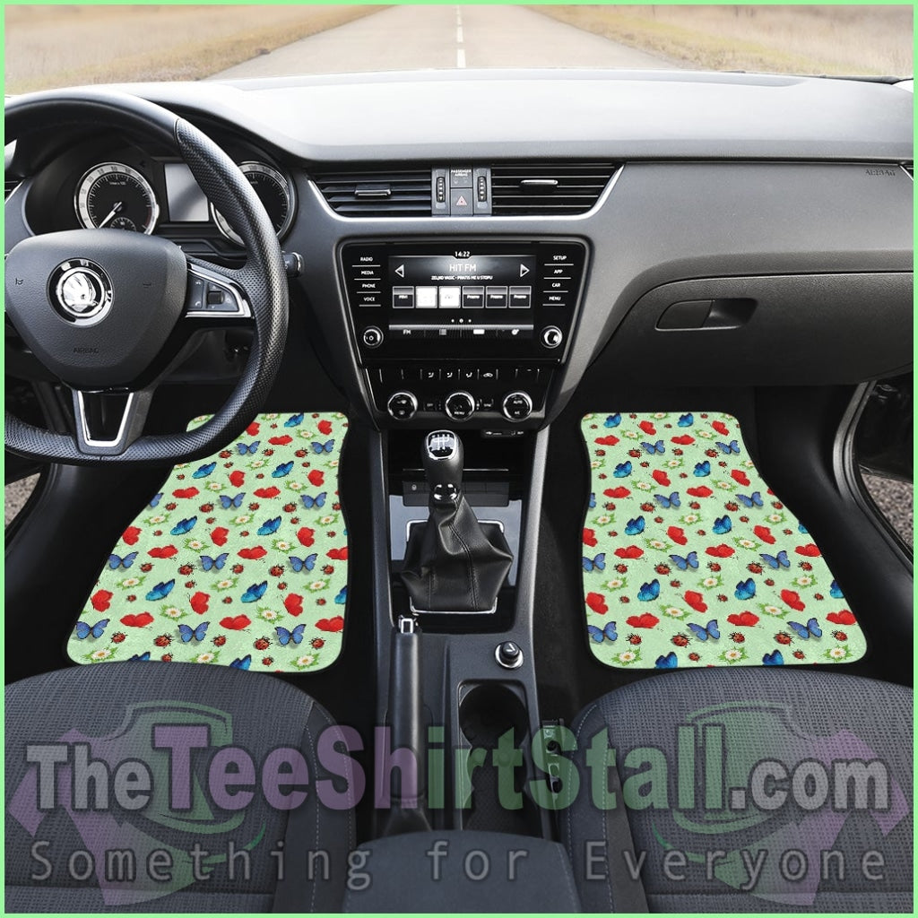 Butterfly Garden Car Floor Mats 4 Set