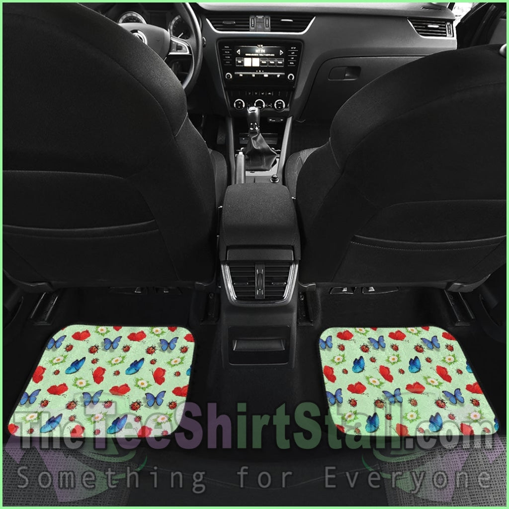 Butterfly Garden Car Floor Mats 4 Set