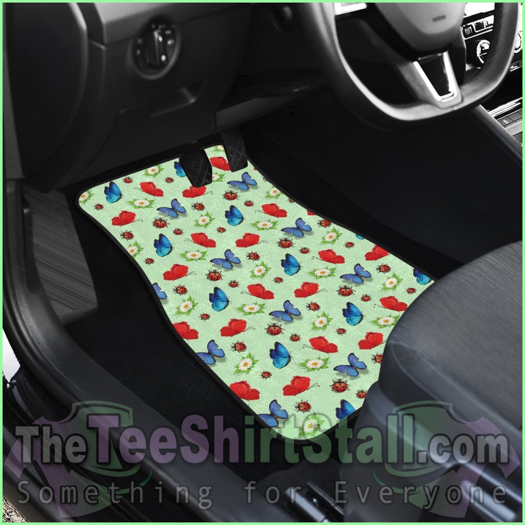Butterfly Garden Car Floor Mats 4 Set