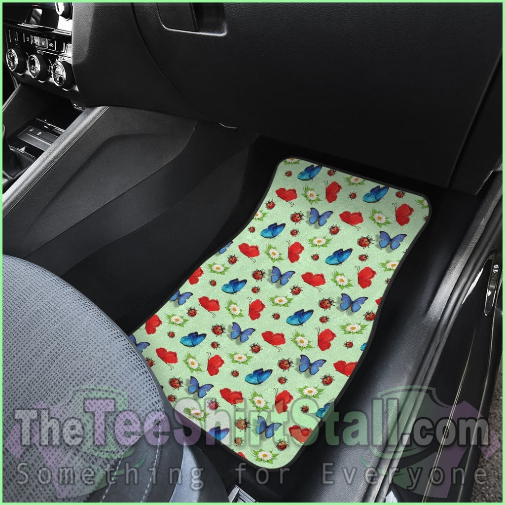 Butterfly Garden Car Floor Mats 4 Set