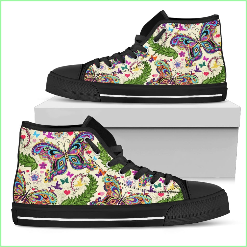 Butterfly High Top Shoes Black