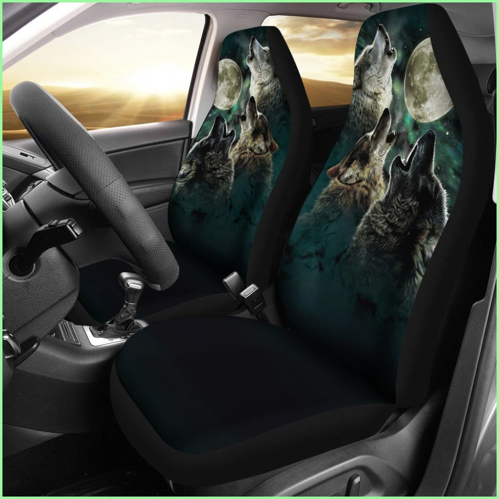 Car Seat Covers - Wolf Car Seat Cover Brothers / Universal Fit