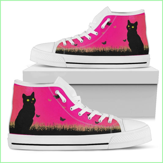 Cat Design Women High Top Shoes