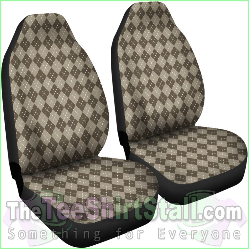 Chocolate Argyle Car Seat Covers