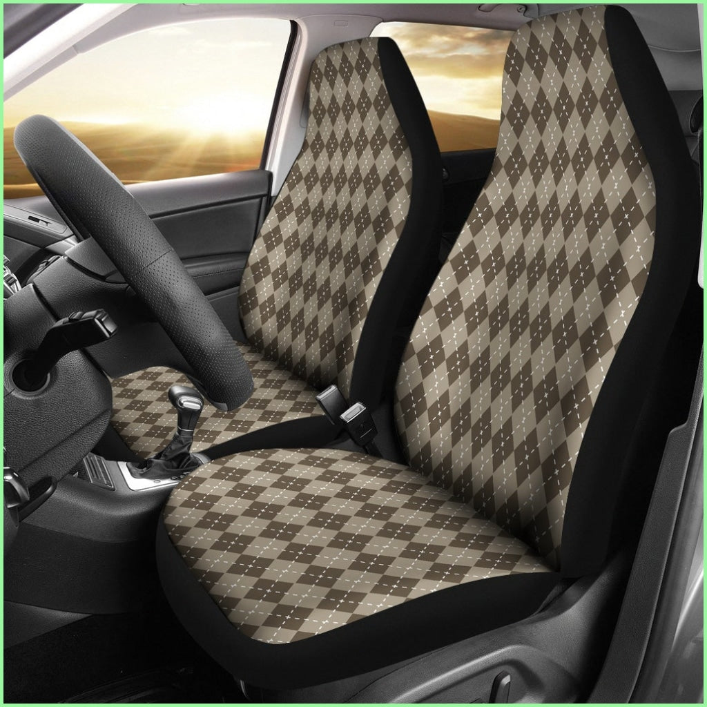 Chocolate Argyle Car Seat Covers