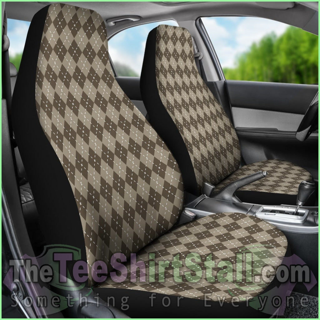 Chocolate Argyle Car Seat Covers