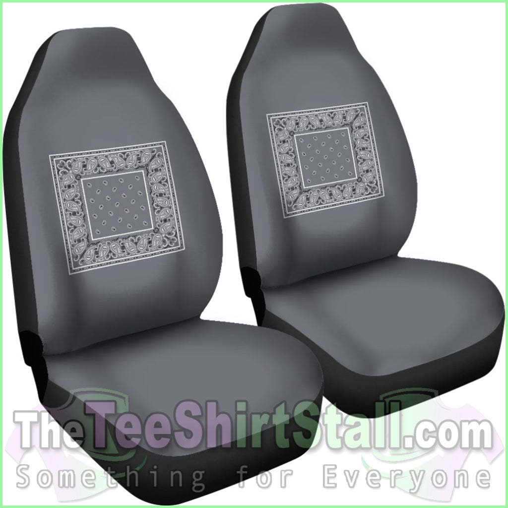 Classic Gray Bandana Car Seat Covers - Minimal