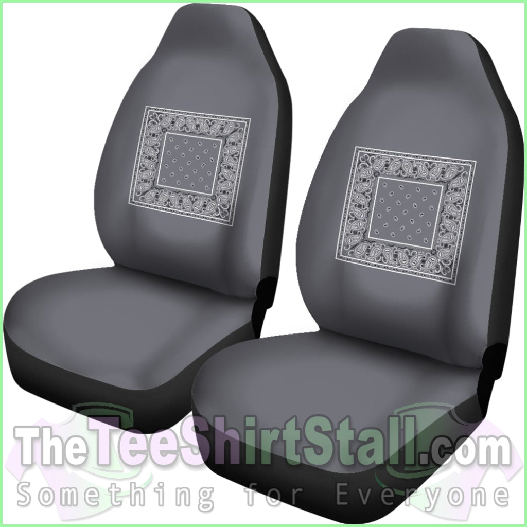 Classic Gray Bandana Car Seat Covers - Minimal