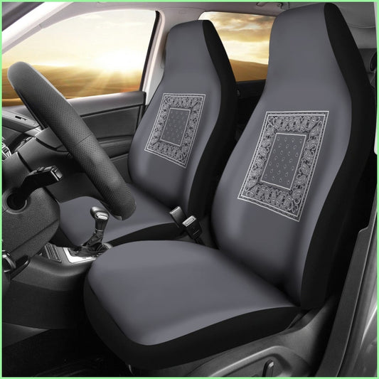 Classic Gray Bandana Car Seat Covers - Minimal