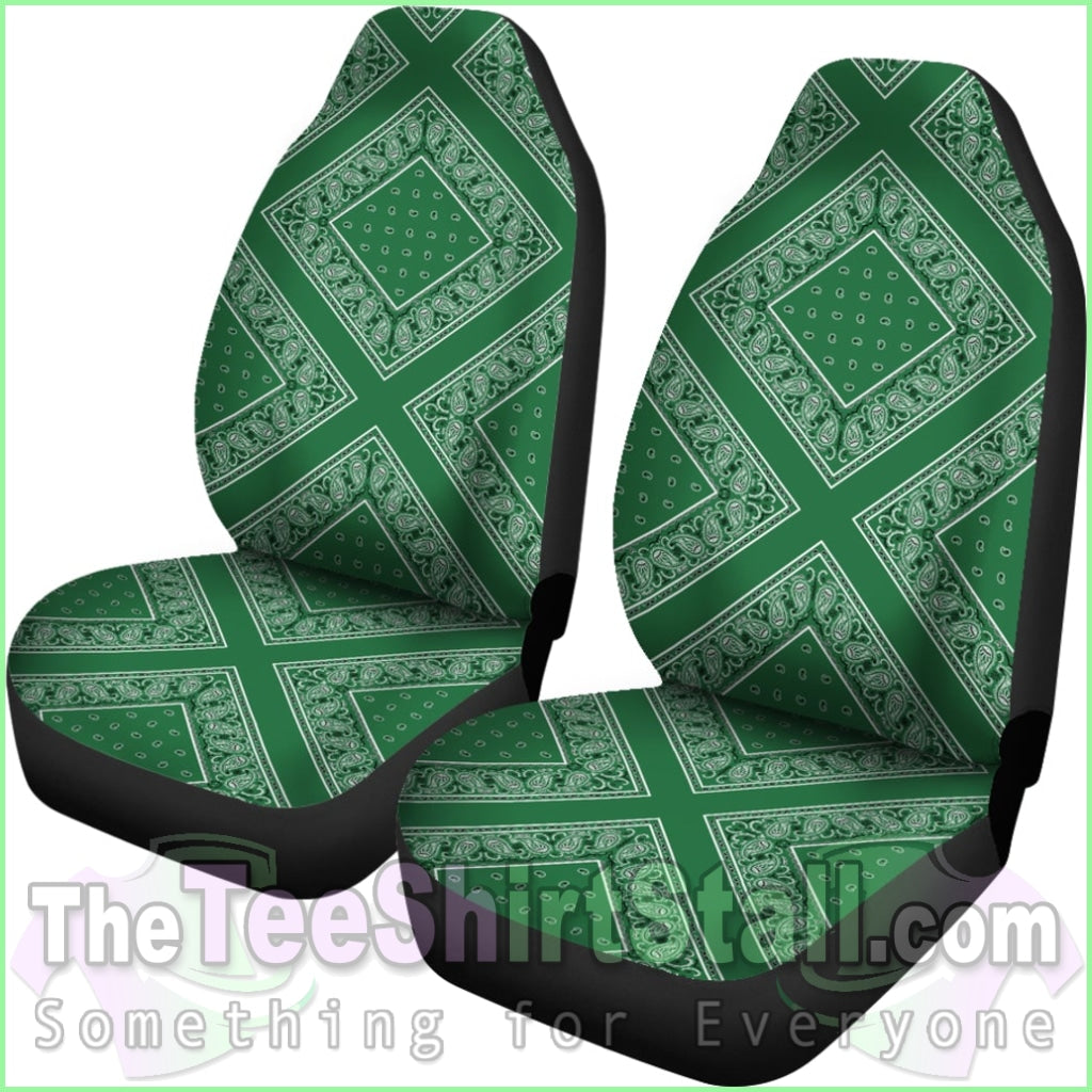 Classic Green Bandana Car Seat Covers - Diamond