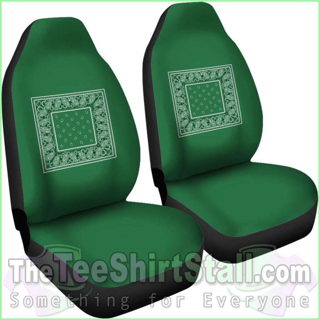 Classic Green Bandana Car Seat Covers - Minimal