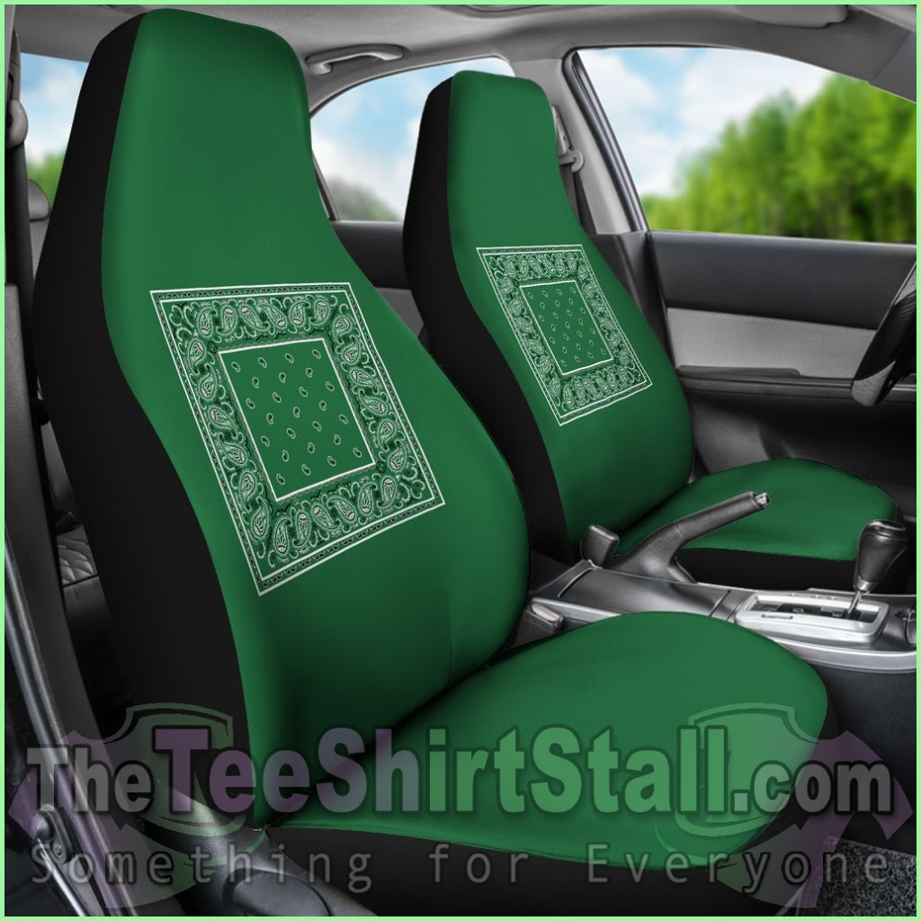 Classic Green Bandana Car Seat Covers - Minimal